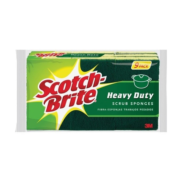 3M Commercial Sponge, Scrub, Heavy Duty, Green and Yellow, s of 945 Total, PK5 MMM4295CT - main